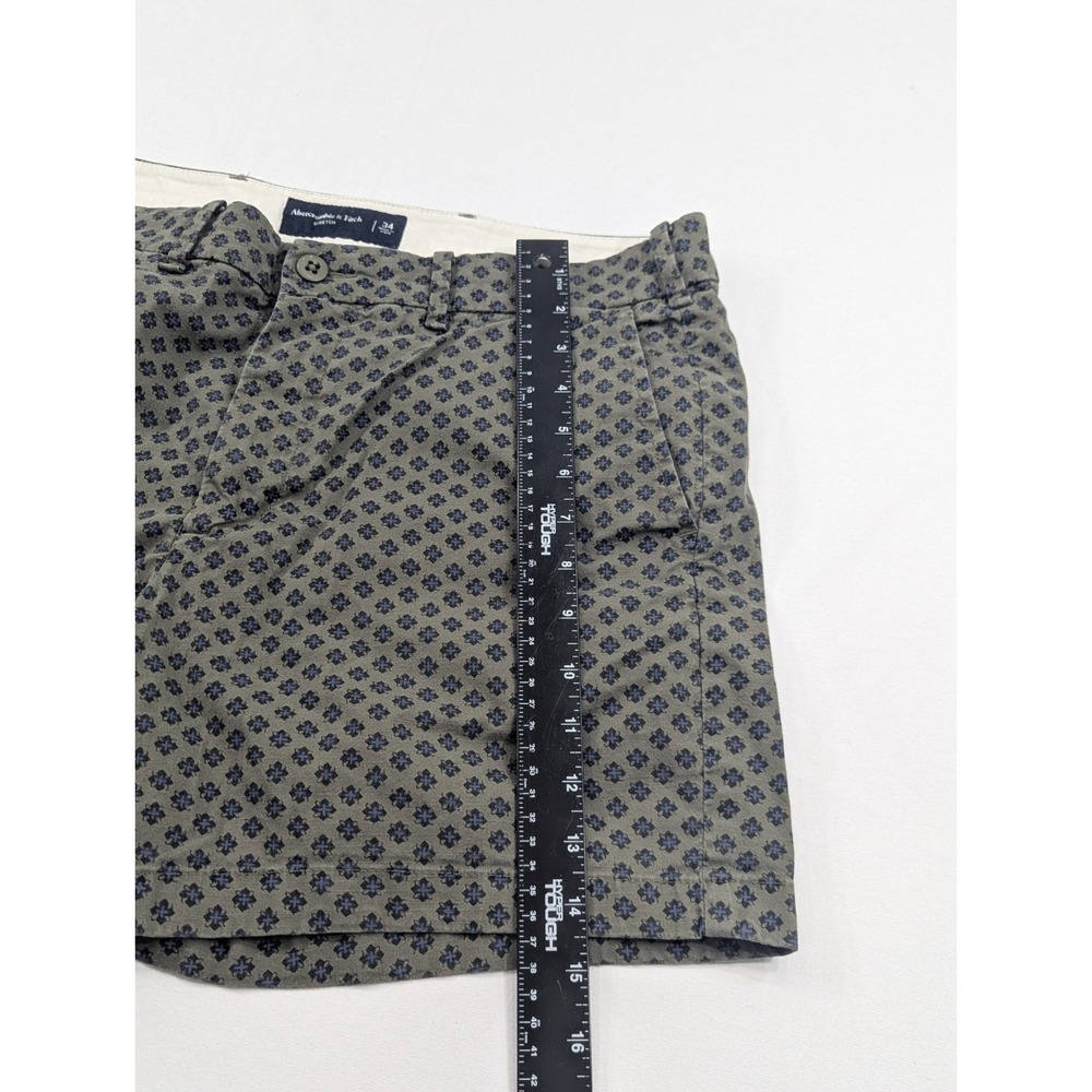Abercrombie & Fitch Shorts Mens 34" Green Paisley Print Drawstring Flat Front - Picture 4 of 6